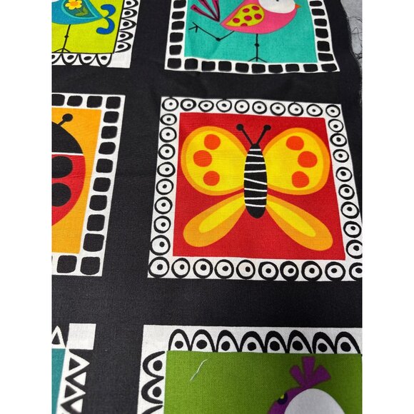Whimsical Bird & Bug Cotton Fabric 1 yard + 5" x 44" for Crafting & Quilting - Picture 3 of 10